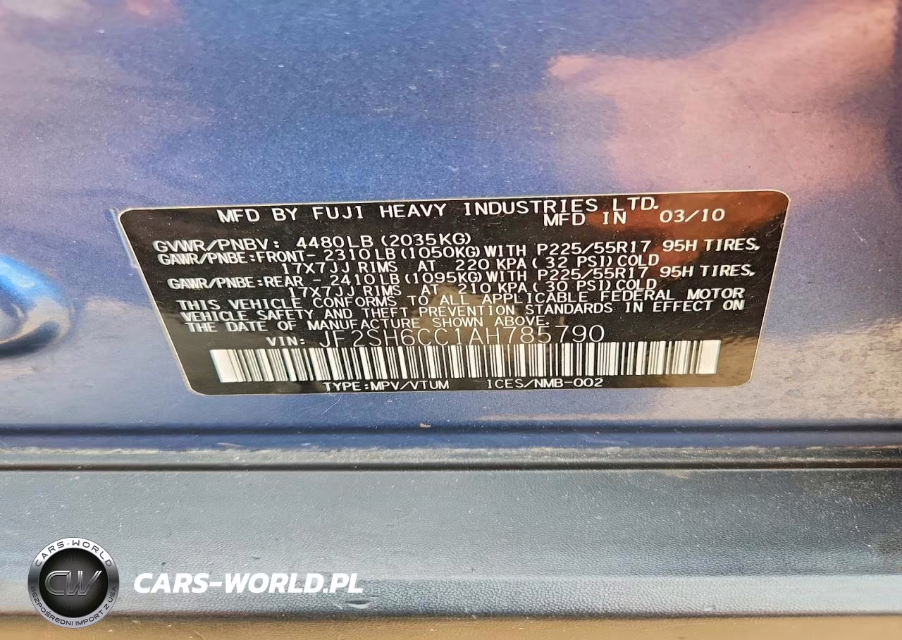 2010 Subaru Forester 2.5X Premium VIN:JF2SH6CC1AH785790 - 12