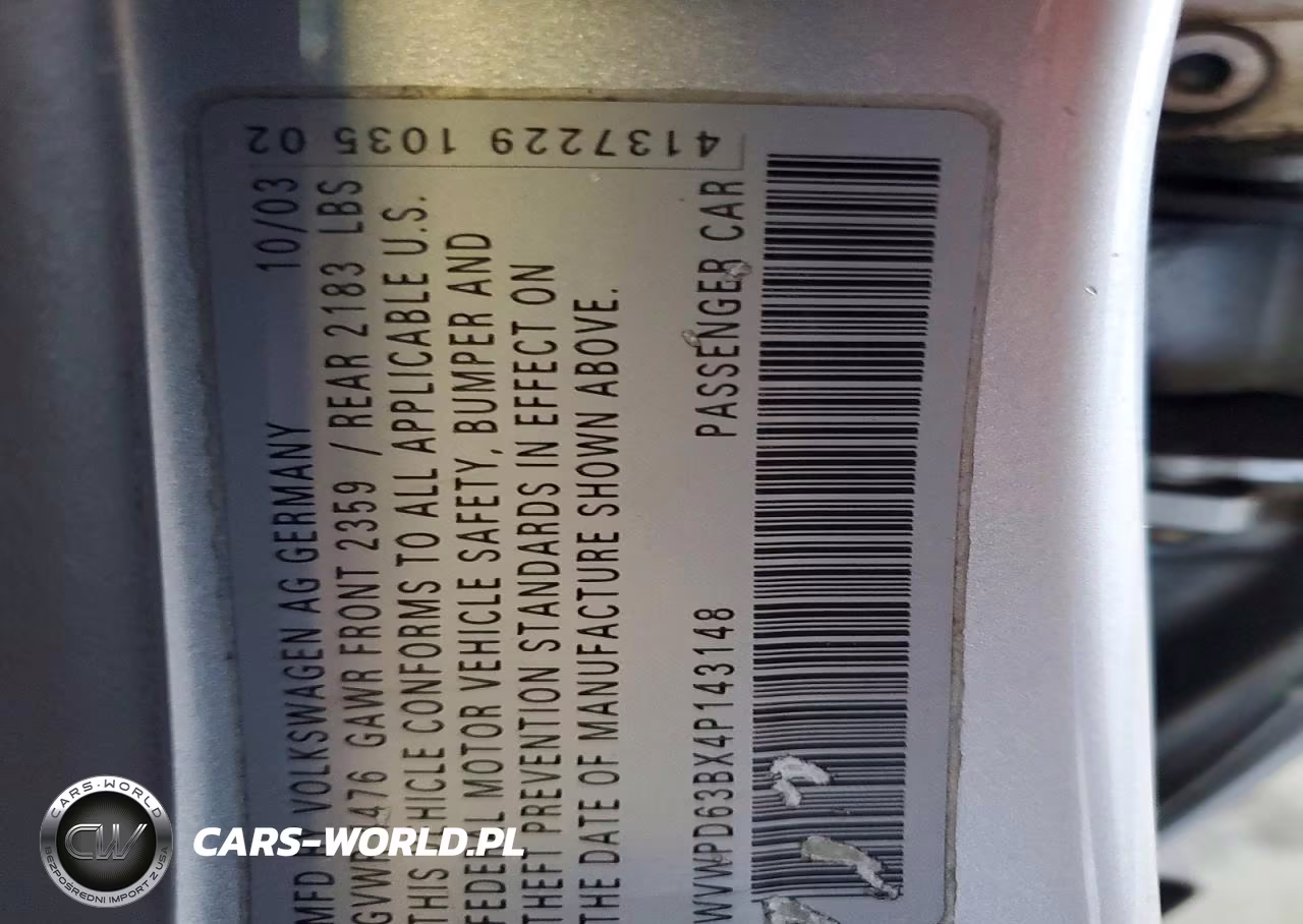 2004 Volkswagen Passat Gls VIN:WVWPD63BX4P143148 - 12