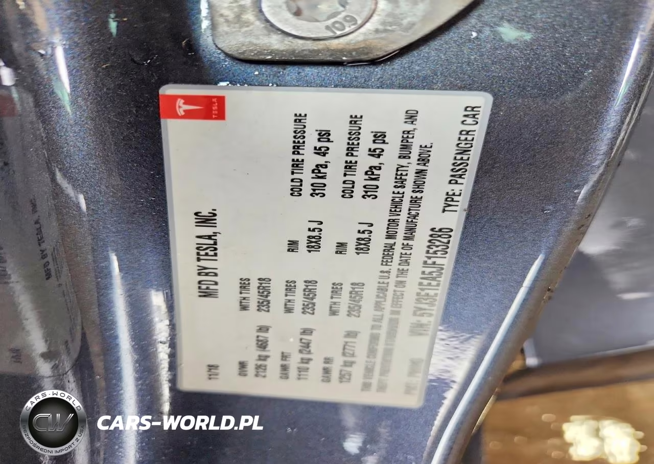 2018 Tesla Model 3 VIN:5YJ3E1EA5JF153286 - 12
