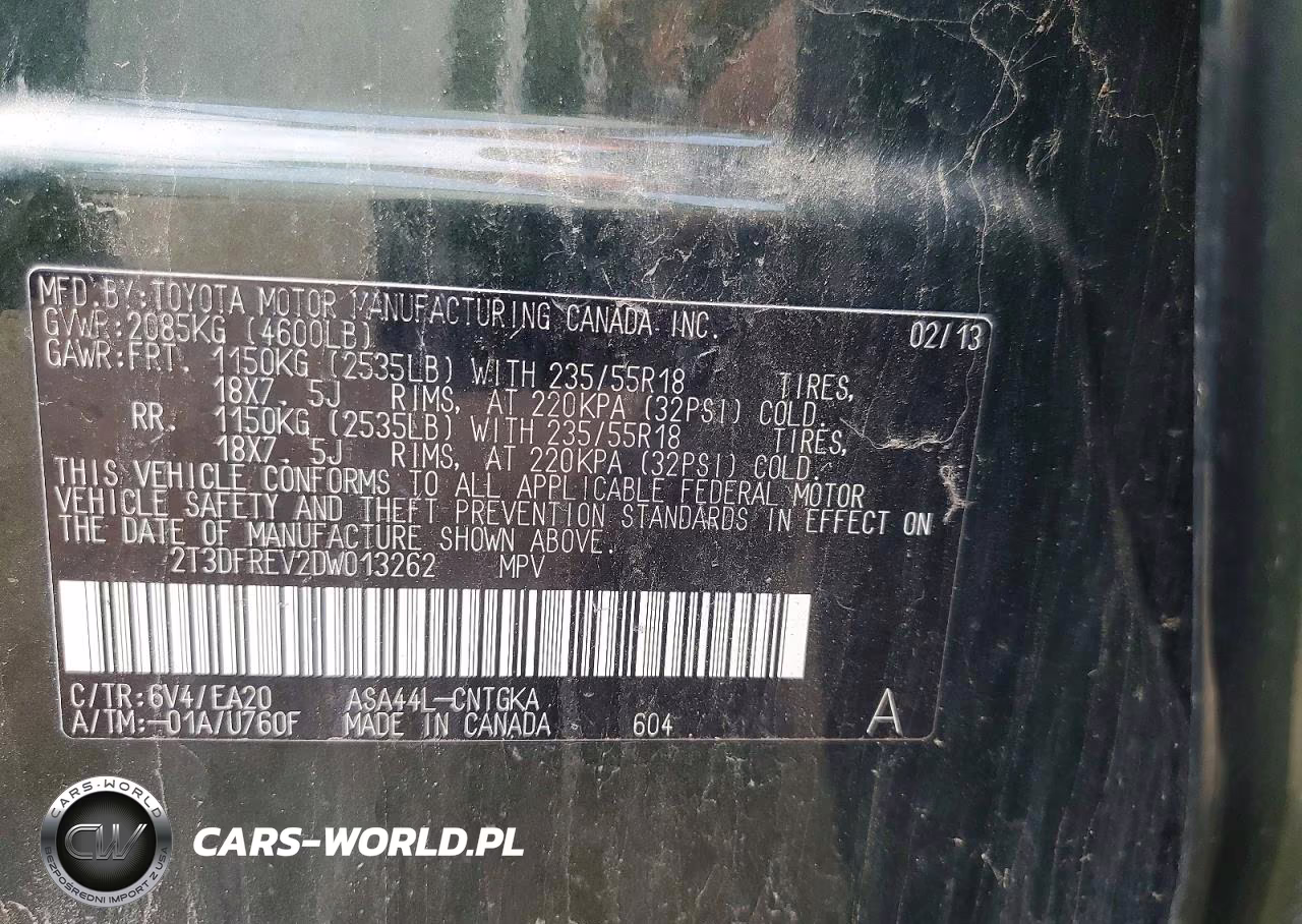 2013 Toyota Rav4 Limited VIN:2T3DFREV2DW013262 - 14
