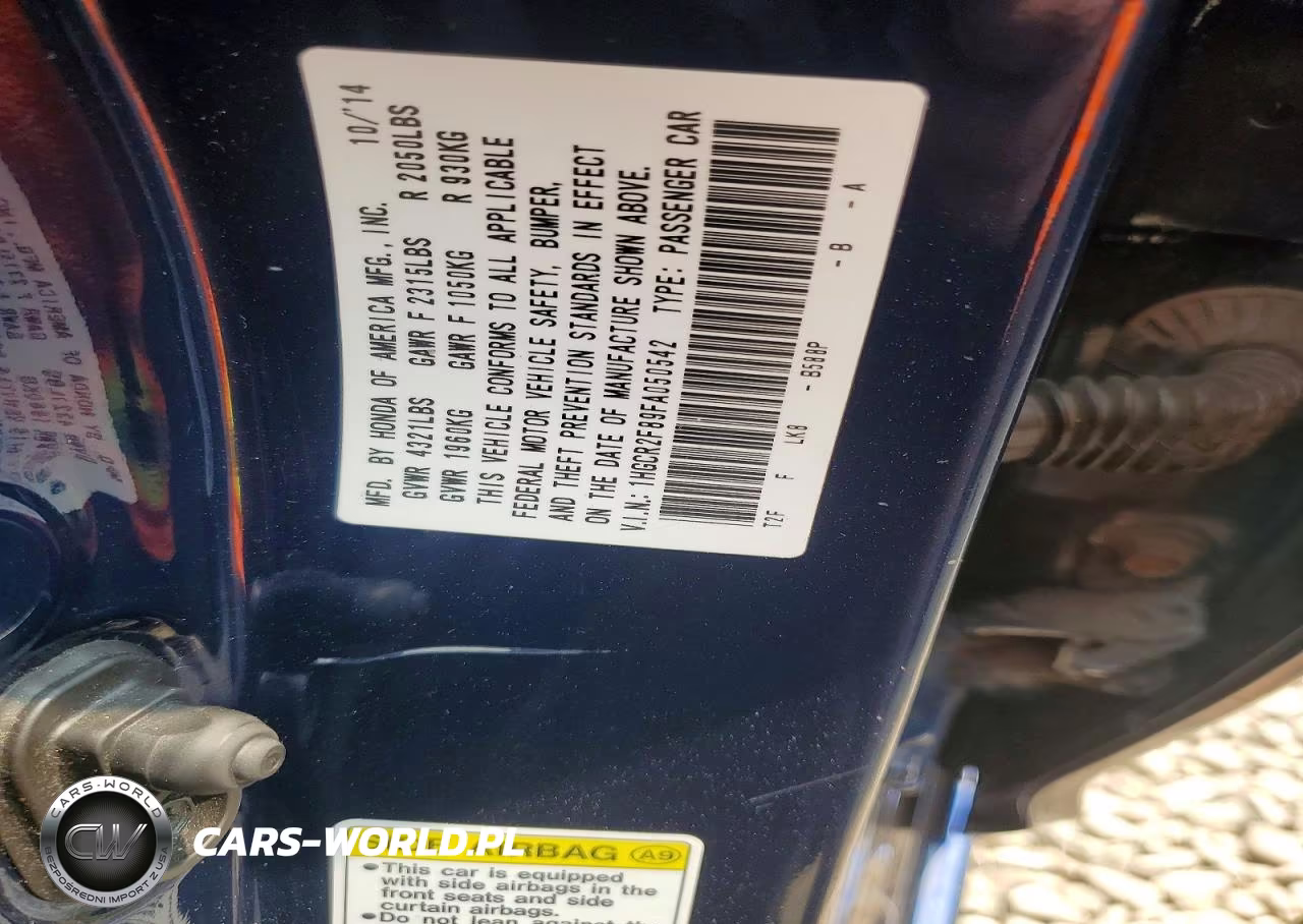 2015 Honda Accord Exl VIN:1HGCR2F89FA050542 - 13