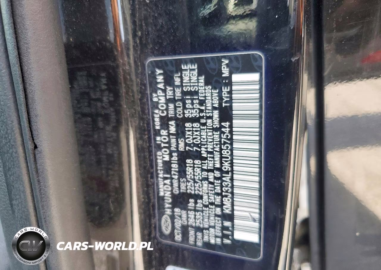2019 Hyundai Tucson Limited VIN:KM8J33AL9KU857544 - 13