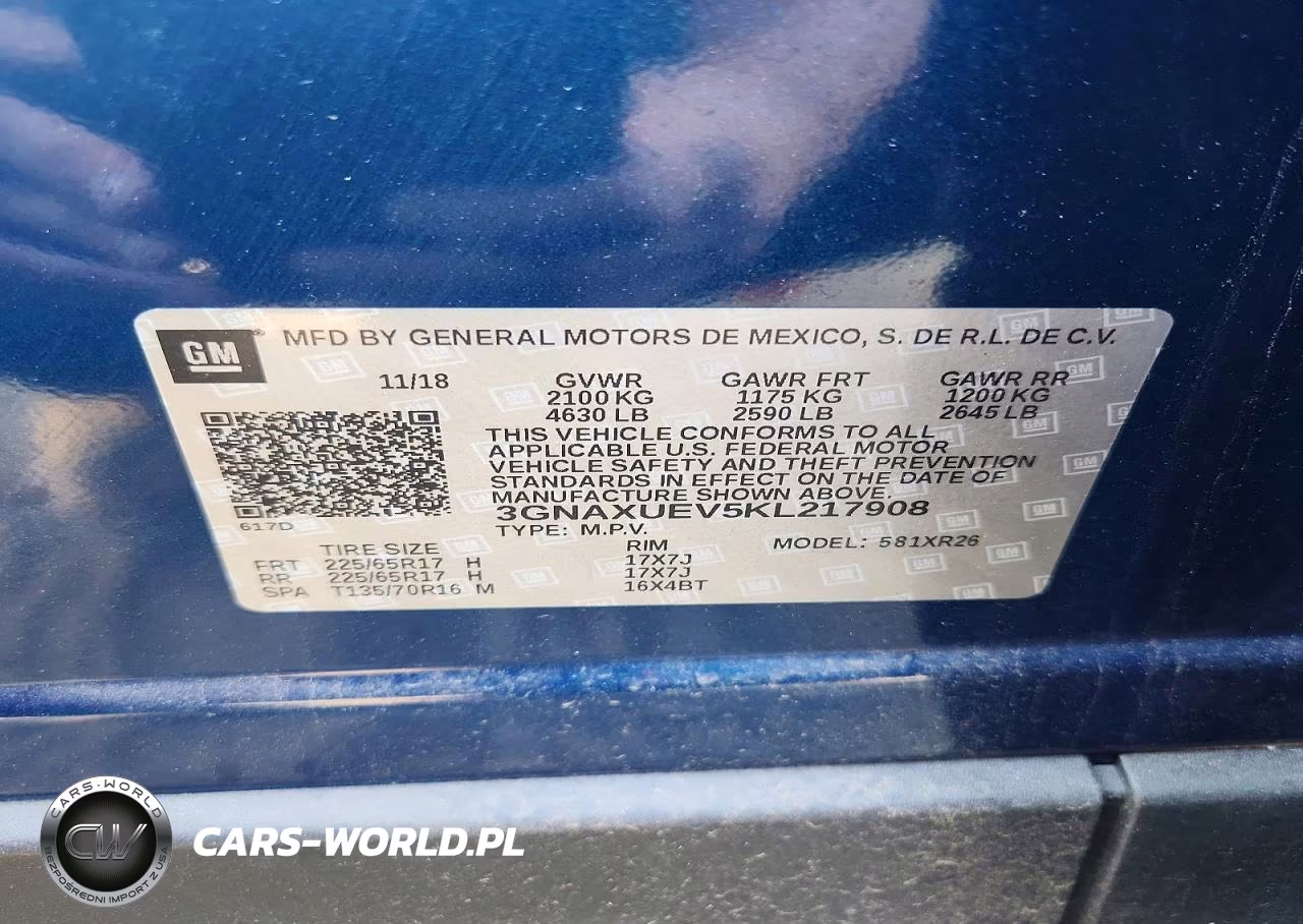 2019 Chevrolet Equinox Lt VIN:3GNAXUEV5KL217908 - 13