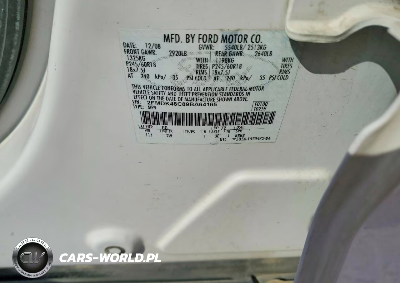 2009 Ford Edge Sel VIN:2FMDK48C89BA64165 - 14