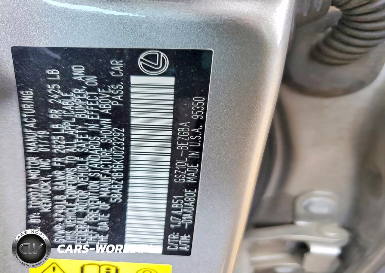 2019 Lexus Es 350 VIN:58ABZ1B16KU023292 - 12