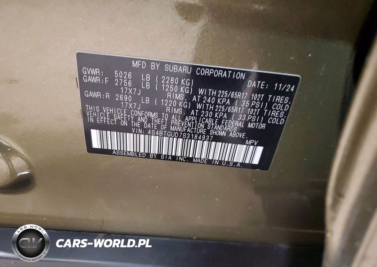 2025 Subaru Outback Wilderness VIN:4S4BTGUD7S3184937 - 14