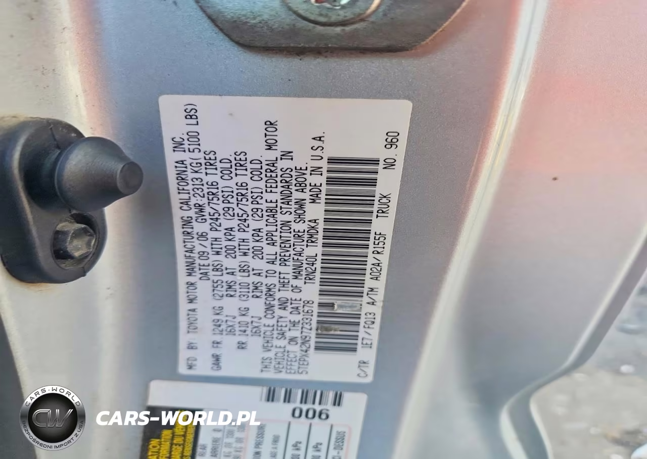 2007 Toyota Tacoma Base VIN:5TEPX42N97Z331678 - 12