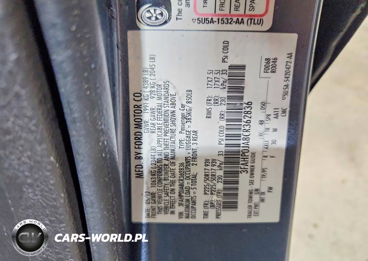 2012 Ford Fusion Sel VIN:3FAHP0JA8CR362836 - 12