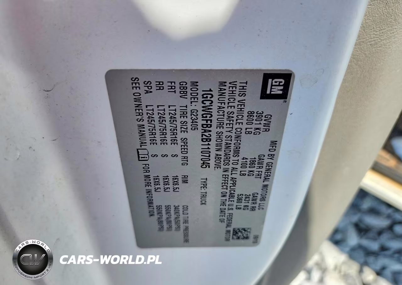 2011 Chevrolet Express G2500 VIN:1GCWGFBA2B1107045 - 13