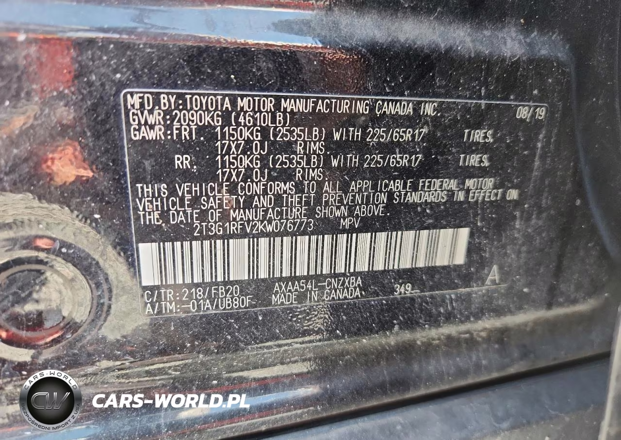 2019 Toyota Rav4 Le VIN:2T3G1RFV2KW076773 - 13