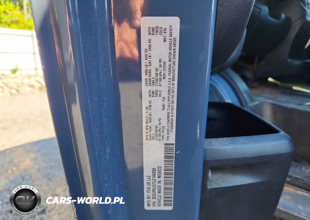 2020 Ram Promaster 3500 3500 High VIN:3C6URVJG7LE144356 - 12