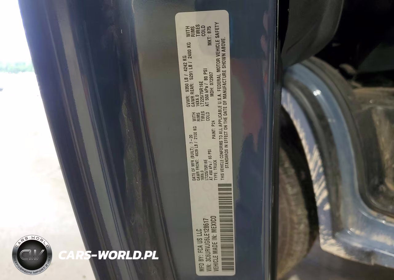 2020 Ram Promaster 3500 3500 High VIN:3C6URVJG6LE128617 - 13