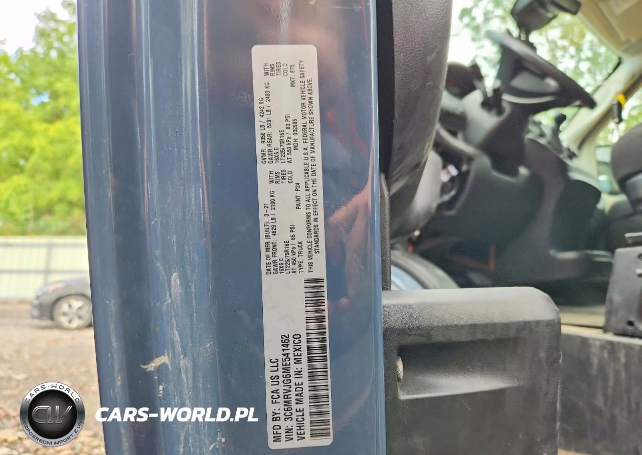 2021 Ram Promaster 3500 Delivery Van VIN:3C6MRVJG6ME541462 - 14