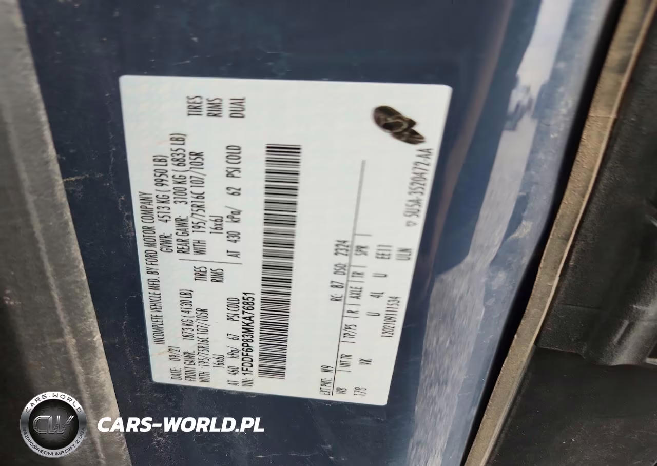 2021 Ford Transit Delivery Truck VIN:1FDDF6P83MKA76851 - 13