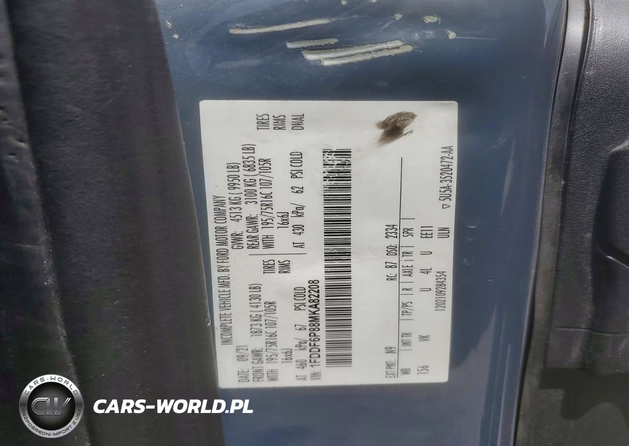 2021 Ford Transit Delivery Truck VIN:1FDDF6P88MKA82208 - 13