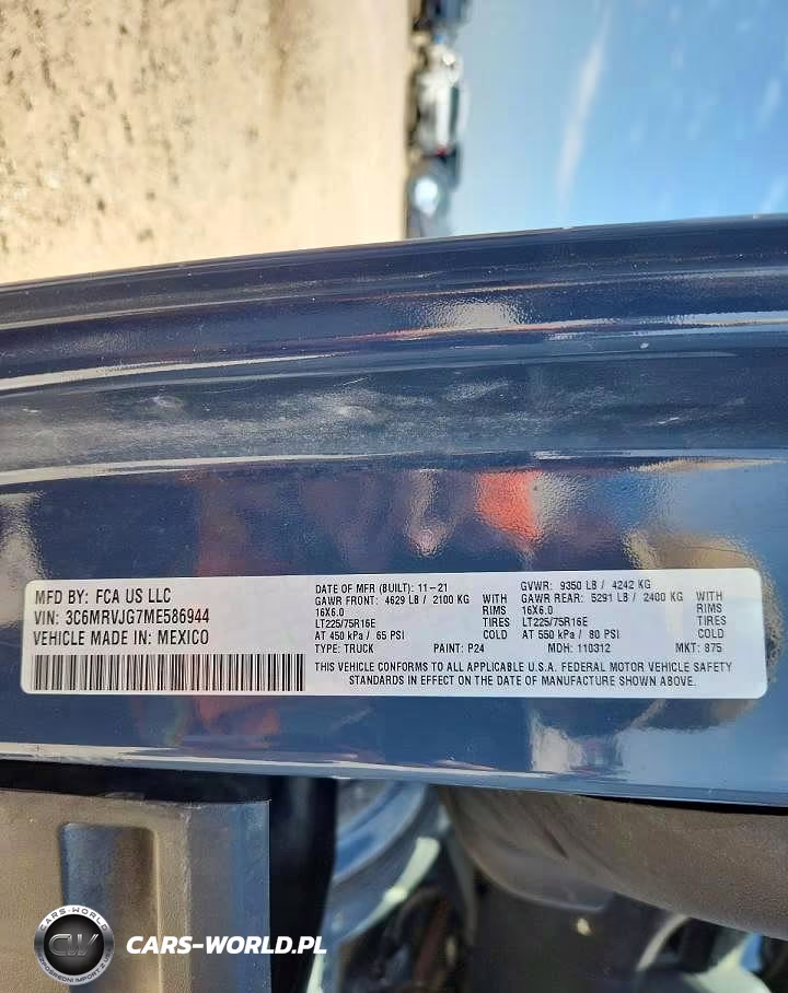 2021 Ram Promaster 3500 Delivery Van VIN:3C6MRVJG7ME586944 - 12