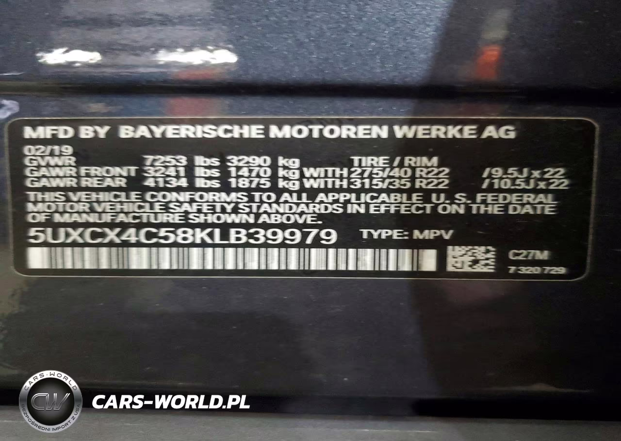 2019 BMW X7 xDrive50I VIN:5UXCX4C58KLB39979 - 13