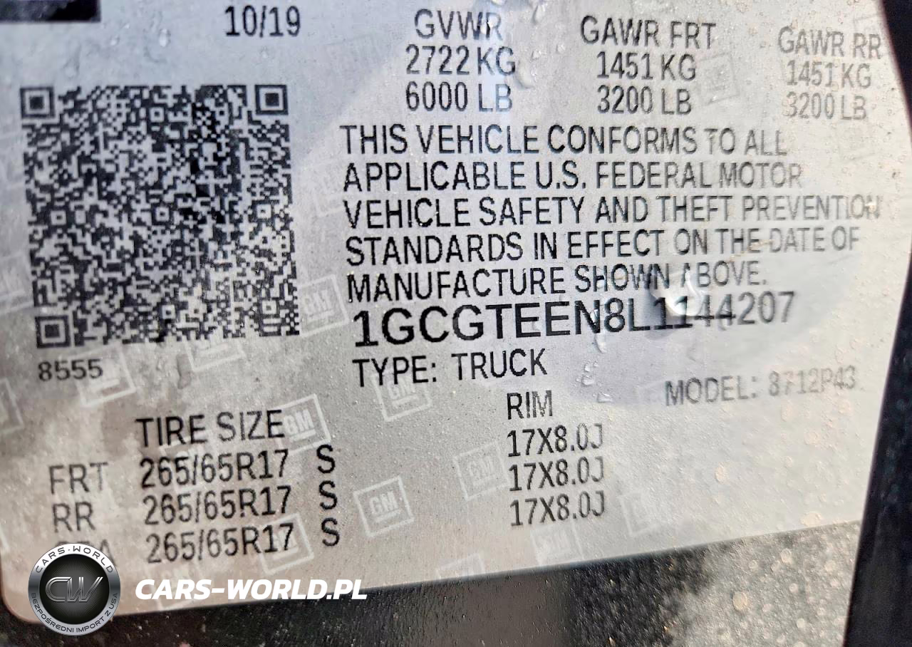 2020 Chevrolet Colorado Zr2 VIN:1GCGTEEN8L1144207 - 12