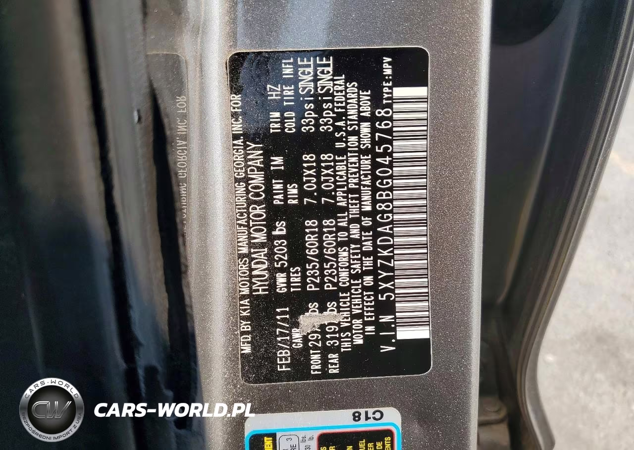 2011 Hyundai Santa Fe Limited VIN:5XYZKDAG8BG045768 - 13