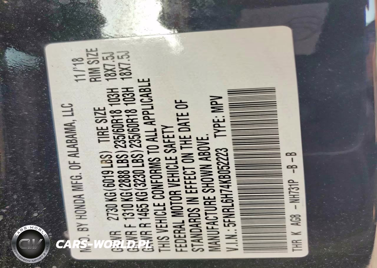 2019 Honda Odyssey Exl VIN:5FNRL6H74KB052223 - 13