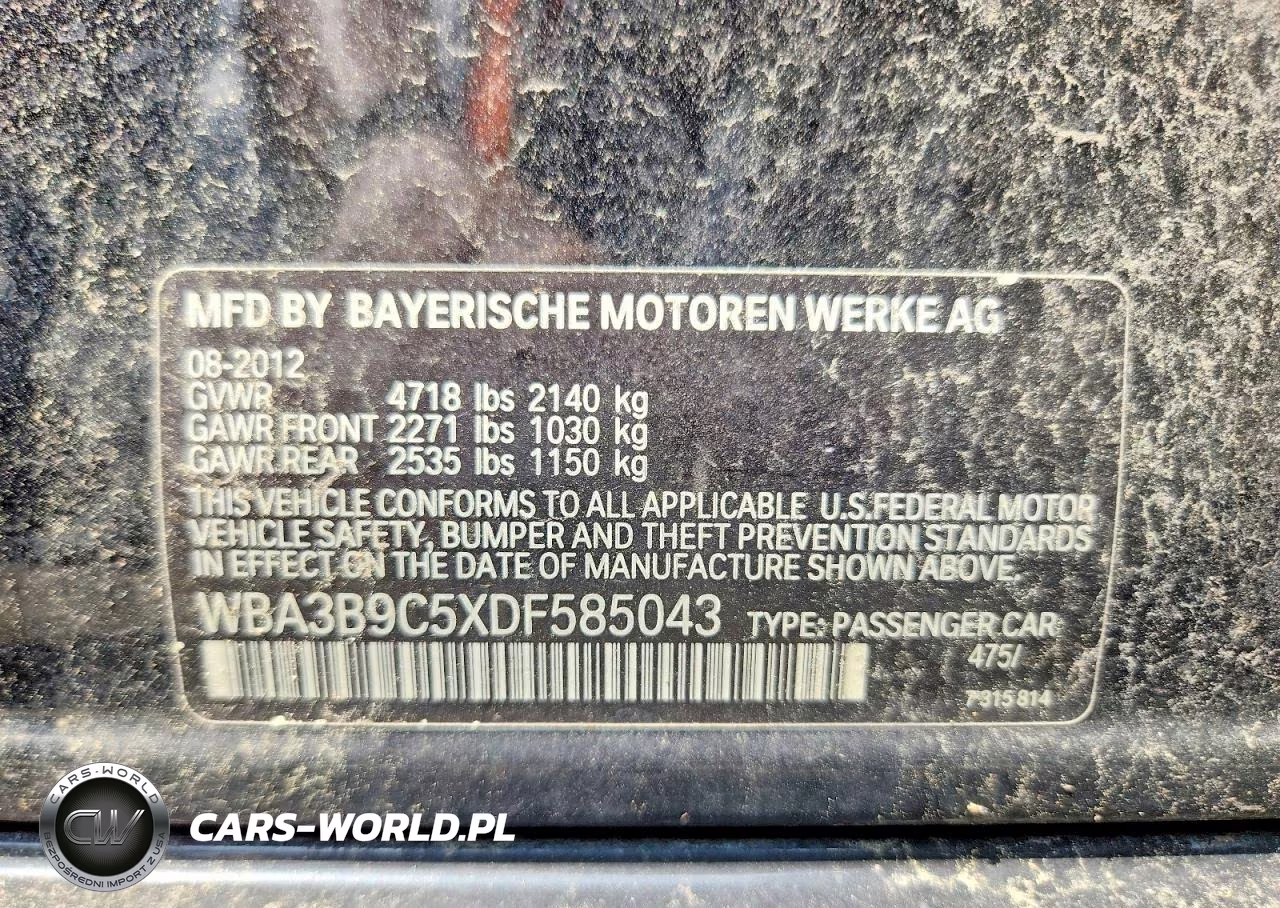 2013 BMW 335 Xi VIN:WBA3B9C5XDF585043 - 12