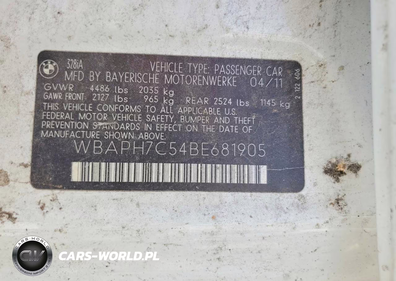 2011 BMW 328 I VIN:WBAPH7C54BE681905 - 13