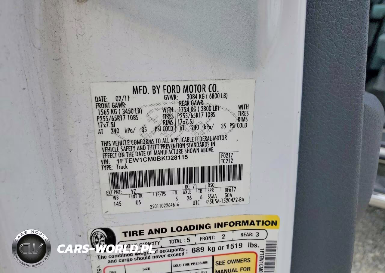 2011 Ford F150 Supercrew VIN:1FTEW1CM0BKD28115 - 12