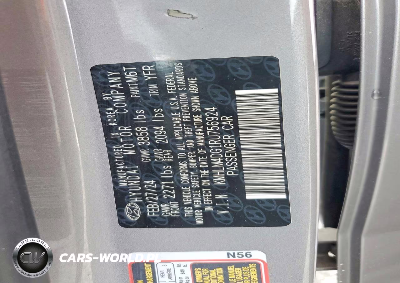 2024 Hyundai Elantra Sel VIN:KMHLM4DG1RU756924 - 12