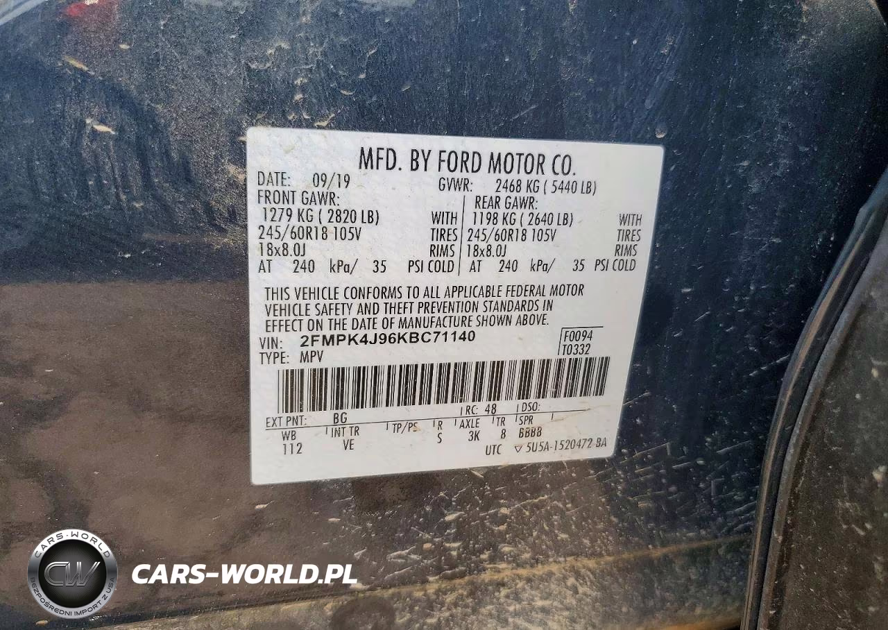 2019 Ford Edge Sel VIN:2FMPK4J96KBC71140 - 13