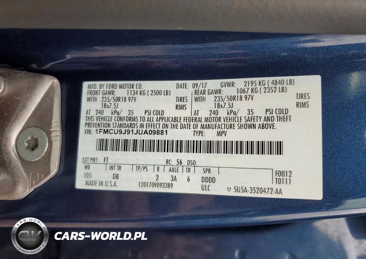 2018 Ford Escape Titanium VIN:1FMCU9J91JUA09881 - 13