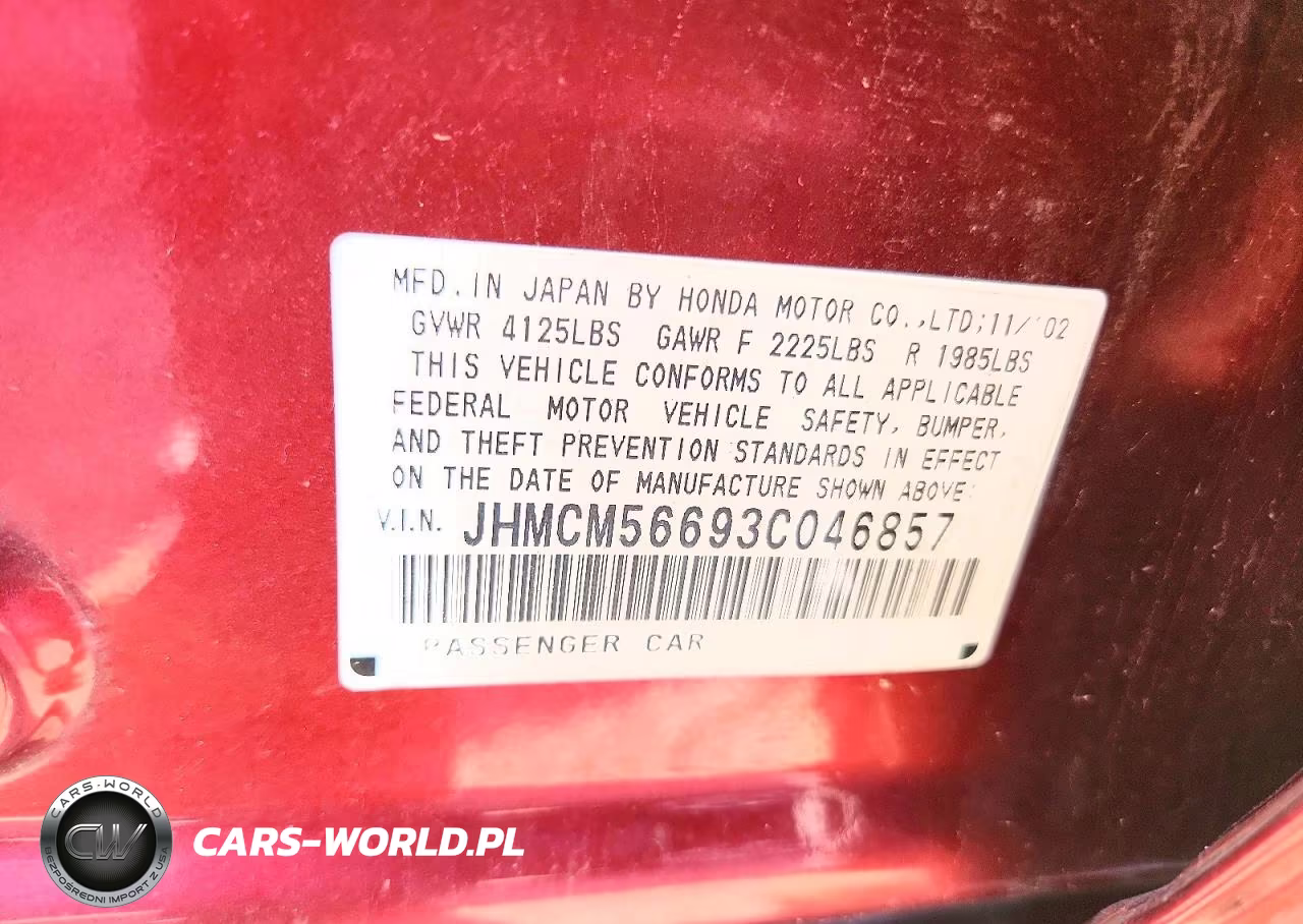 2003 Honda Accord Ex VIN:JHMCM56693C046857 - 12