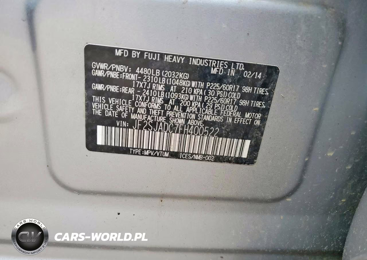 2015 Subaru Forester 2.5I Premium VIN:JF2SJADC7FH400522 - 13