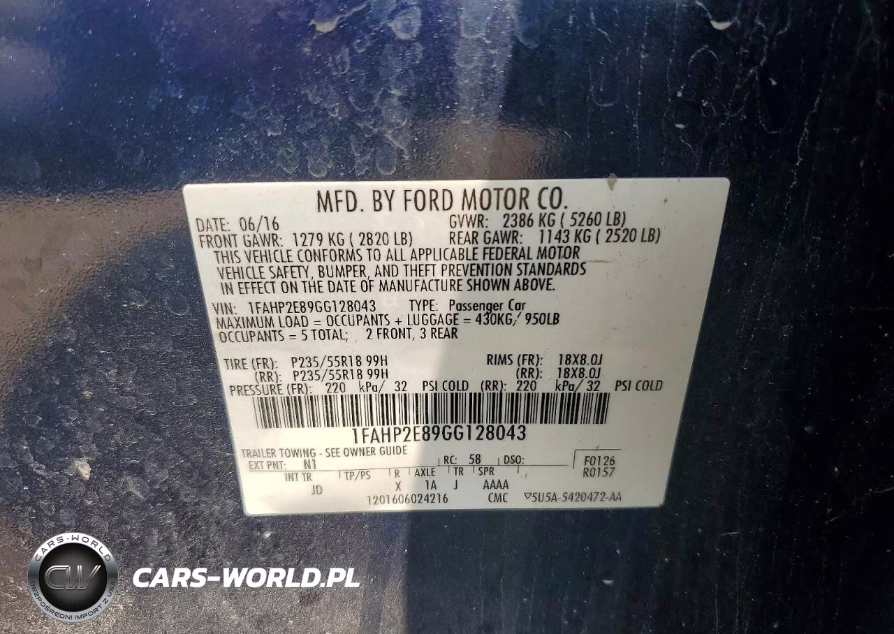 2016 Ford Taurus Sel VIN:1FAHP2E89GG128043 - 12