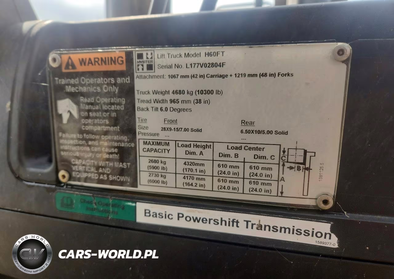 2008 Hyster H60Ft Forklift VIN:L177V02804F - 10