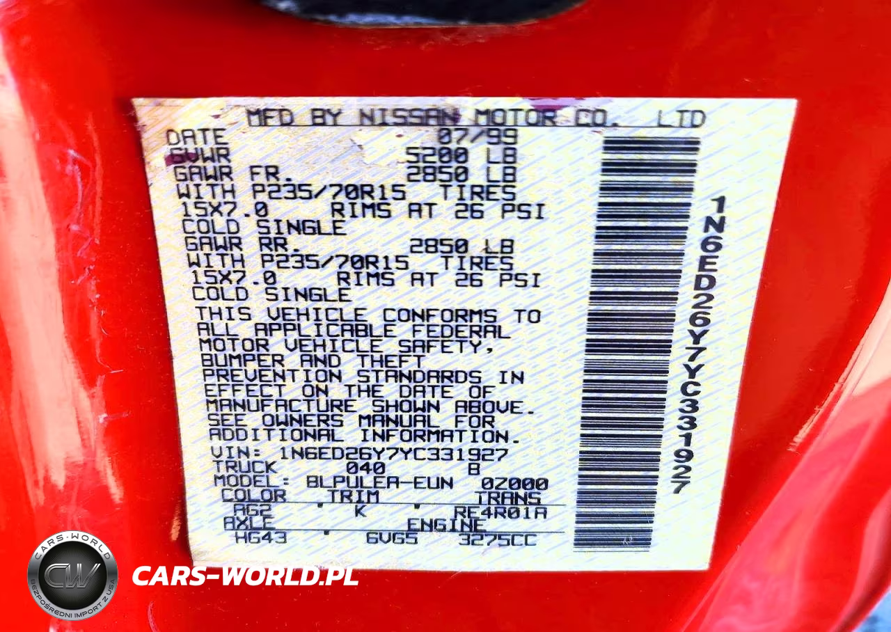 2000 Nissan Frontier Xe-V6 VIN:1N6ED26Y7YC331927 - 12