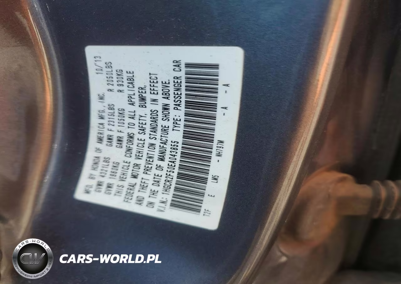 2014 Honda Accord Sport VIN:1HGCR2F50EA043855 - 12