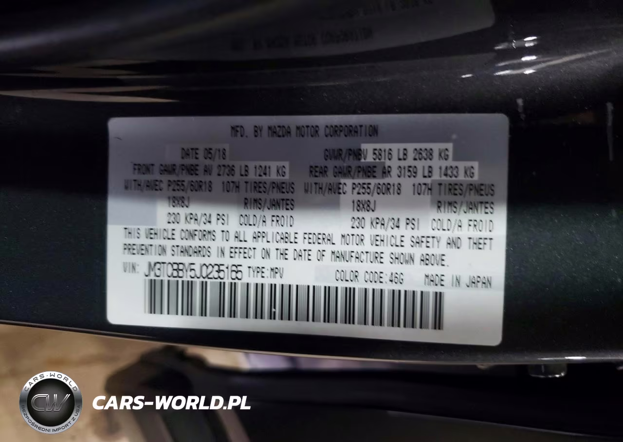 2018 Mazda Cx-9 Sport VIN:JM3TCBBY5J0235165 - 13