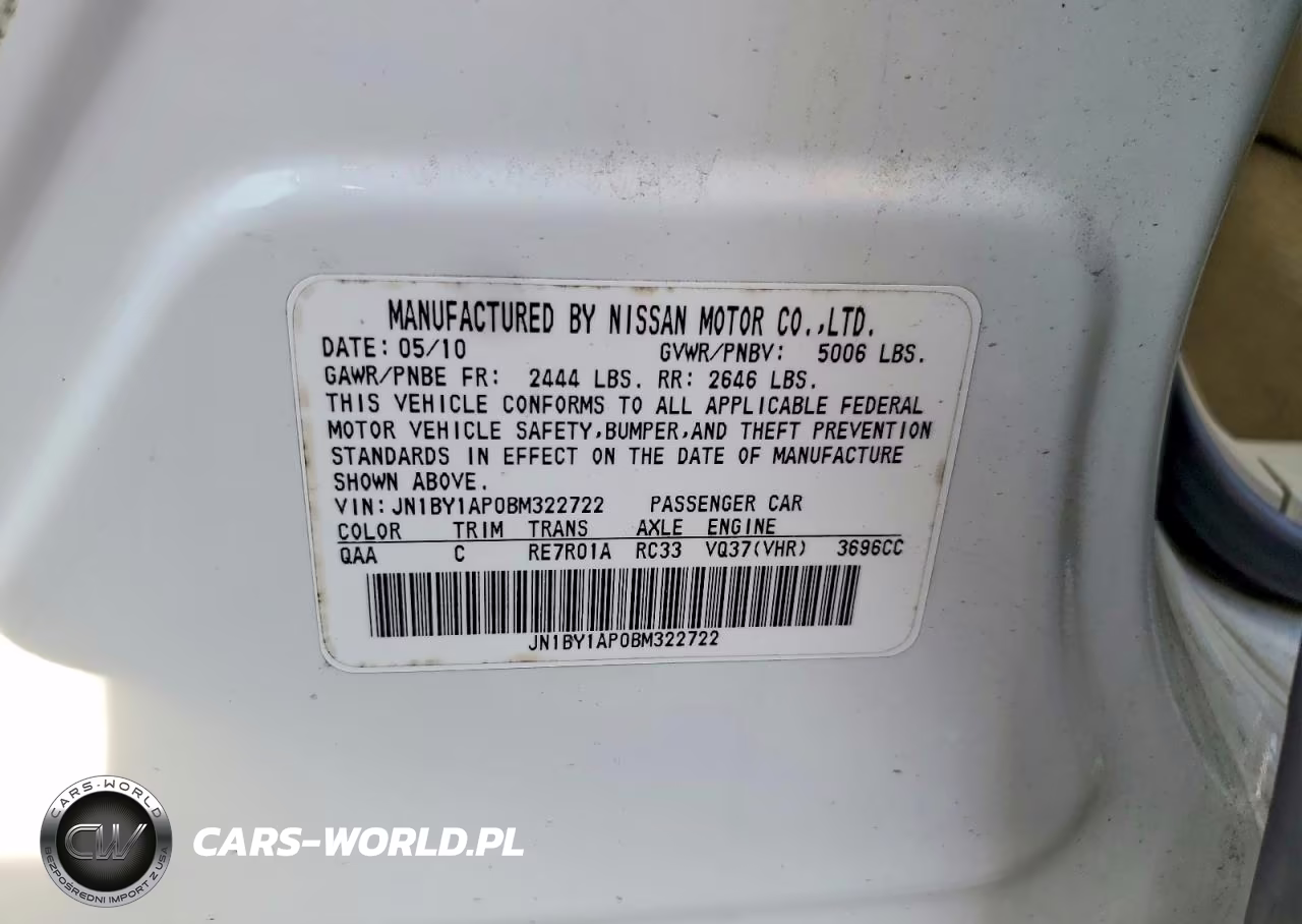 2011 Infiniti M37 Base VIN:JN1BY1AP0BM322722 - 12