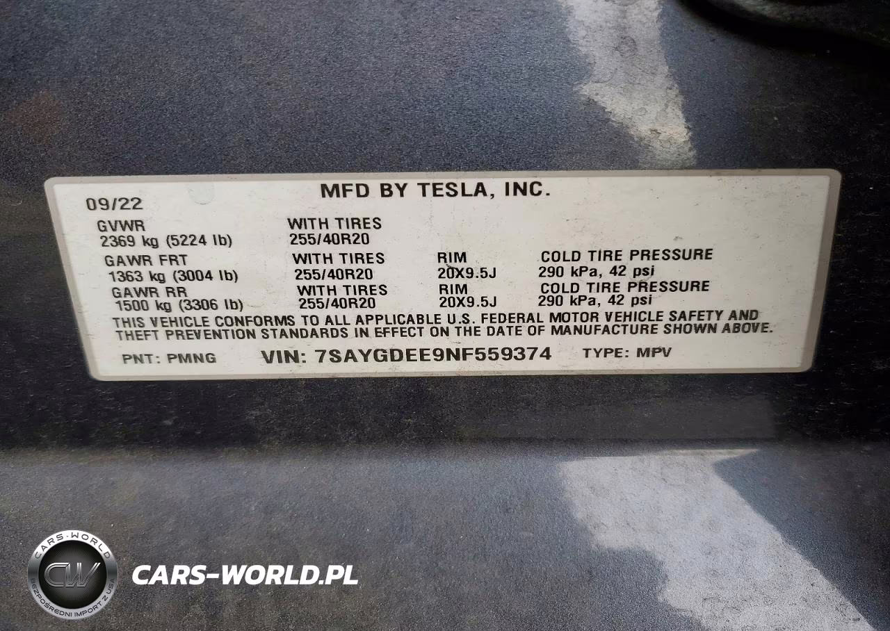 2022 Tesla Model Y VIN:7SAYGDEE9NF559374 - 13