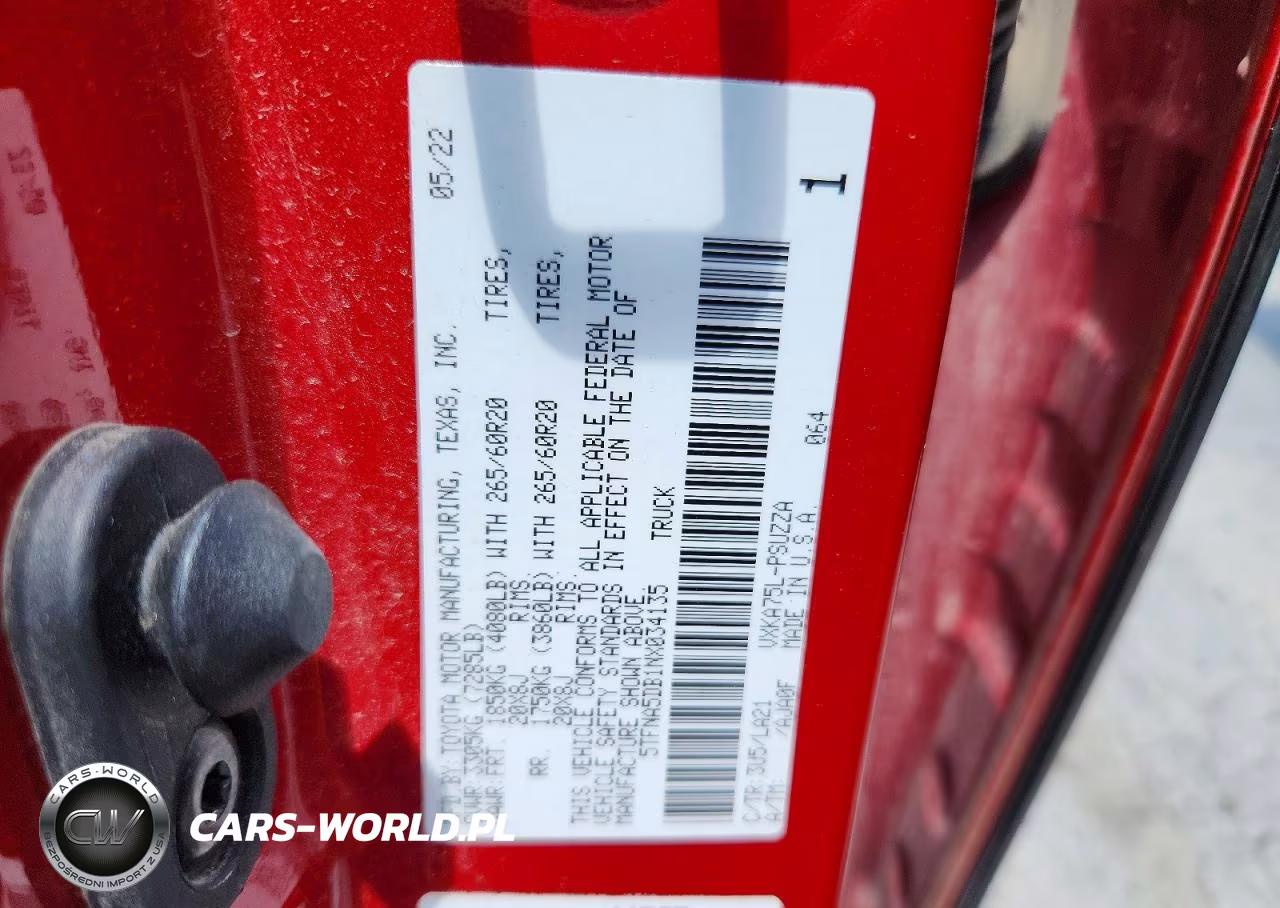 2022 Toyota Tundra Platinum VIN:5TFNA5DB1NX034135 - 12