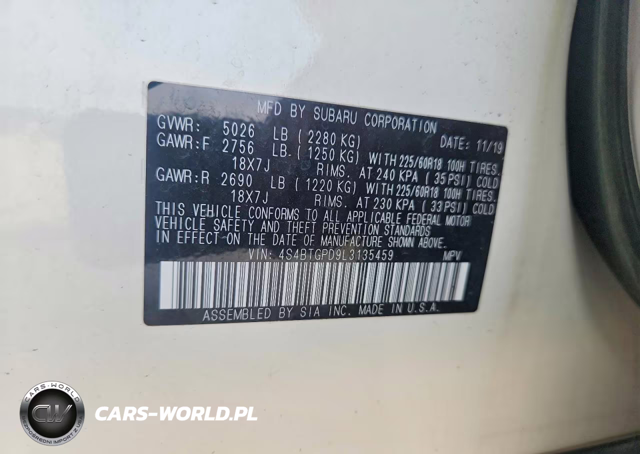 2020 Subaru Outback Touring Ldl VIN:4S4BTGPD9L3135459 - 13