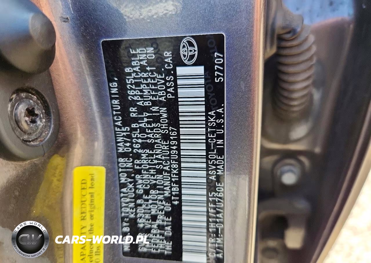 2015 Toyota Camry Se VIN:4T1BF1FK8FU949167 - 12