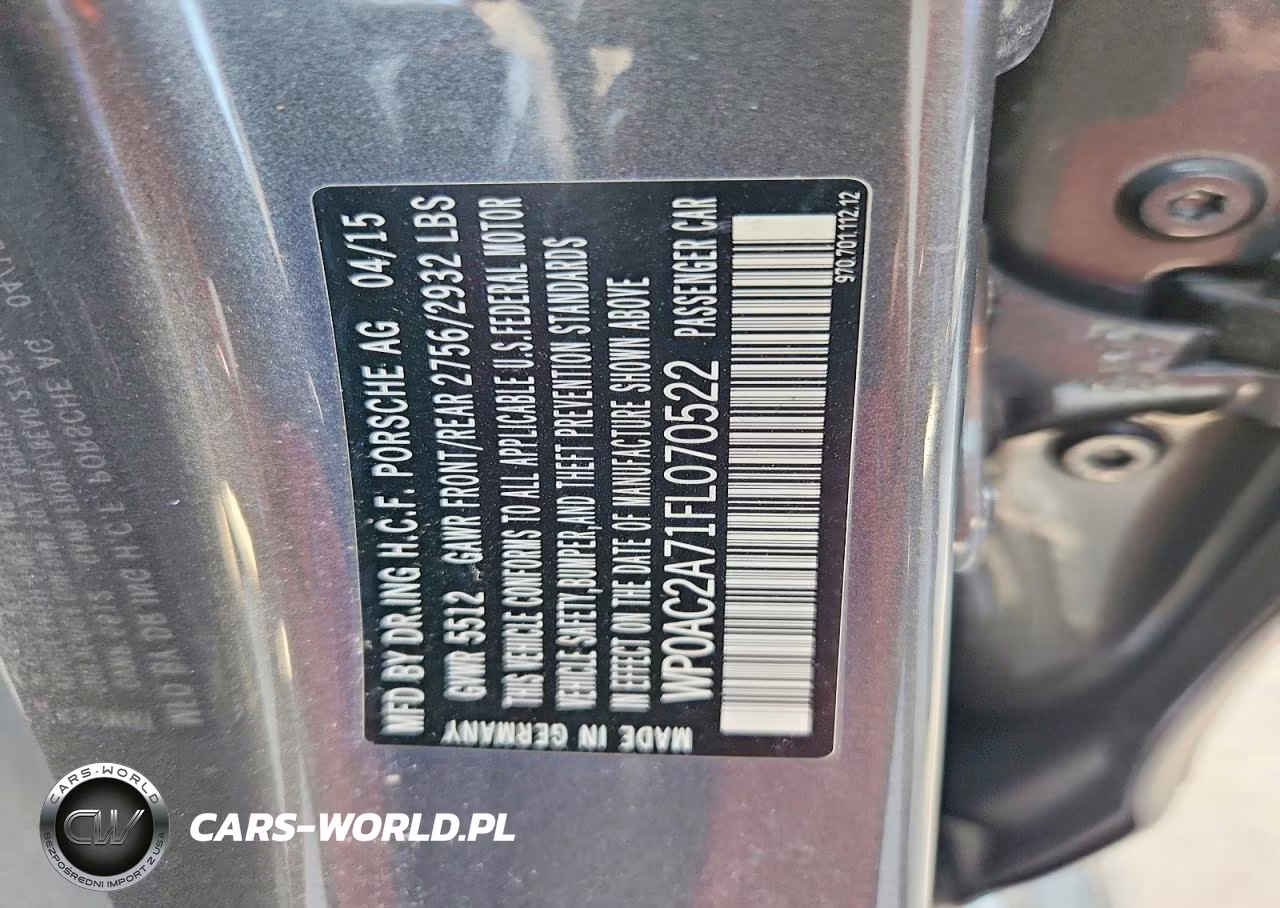 2015 Porsche Panamera Turbo VIN:WP0AC2A71FL070522 - 12