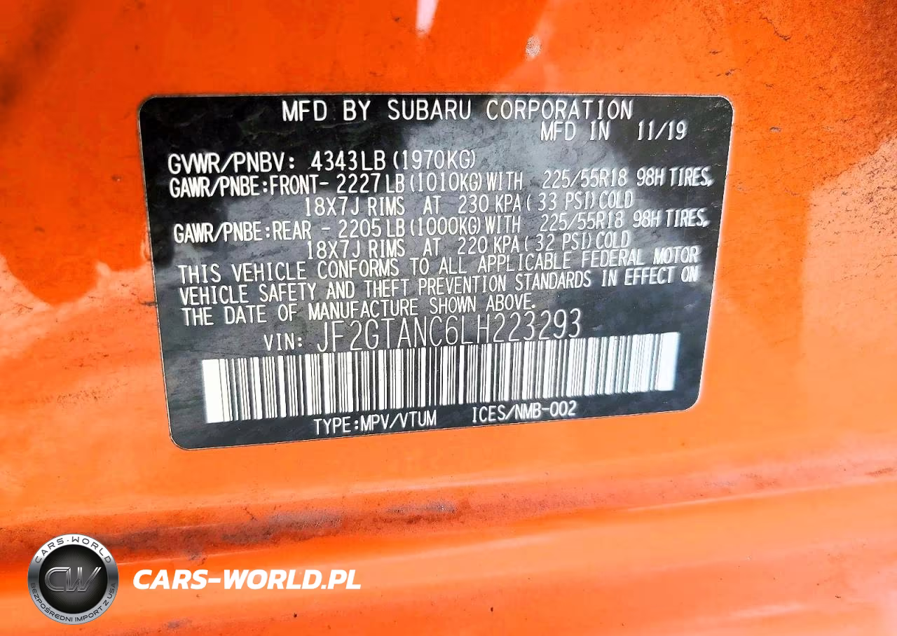 2020 Subaru Crosstrek Limited VIN:JF2GTANC6LH223293 - 13