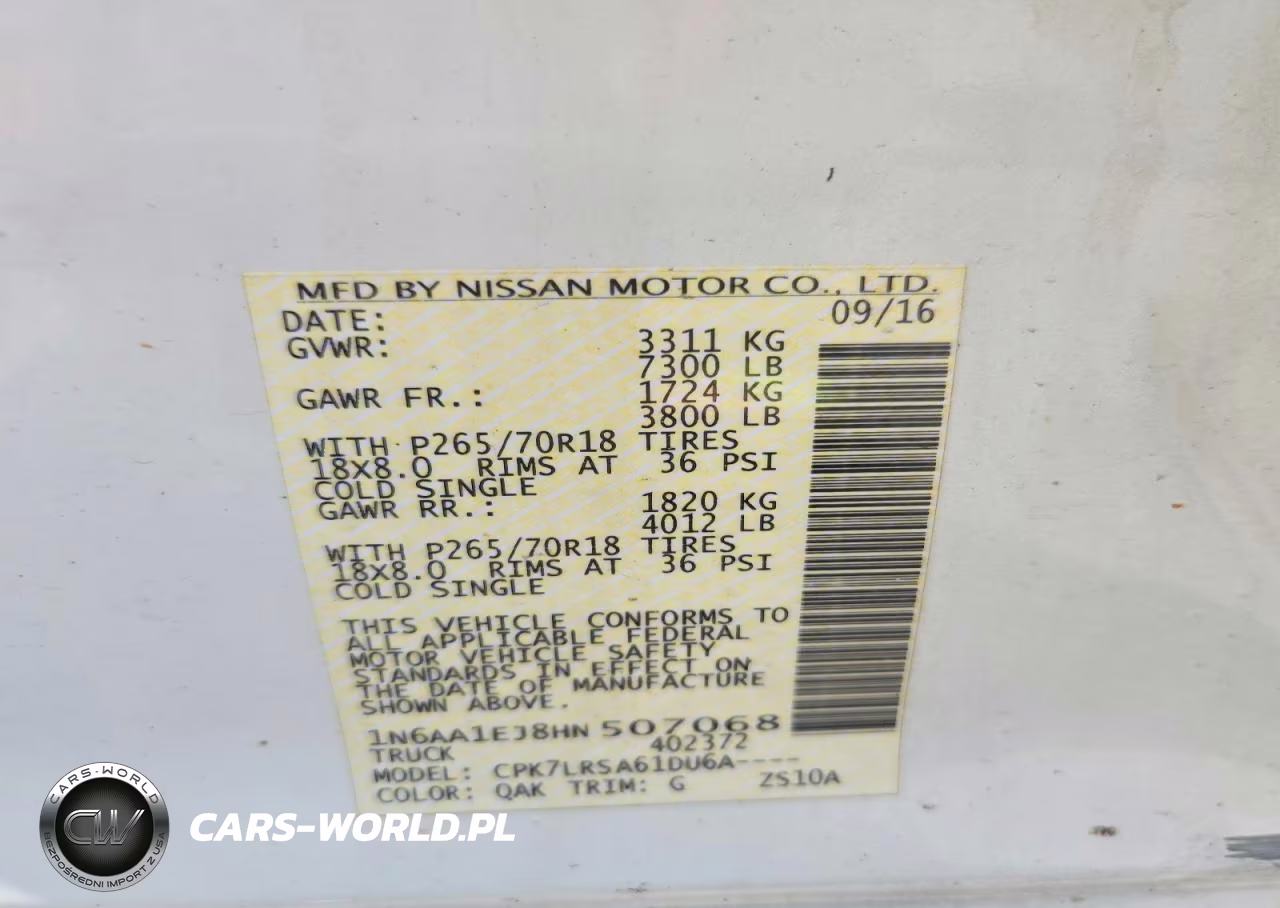 2017 Nissan Titan S VIN:1N6AA1EJ8HN507068 - 12