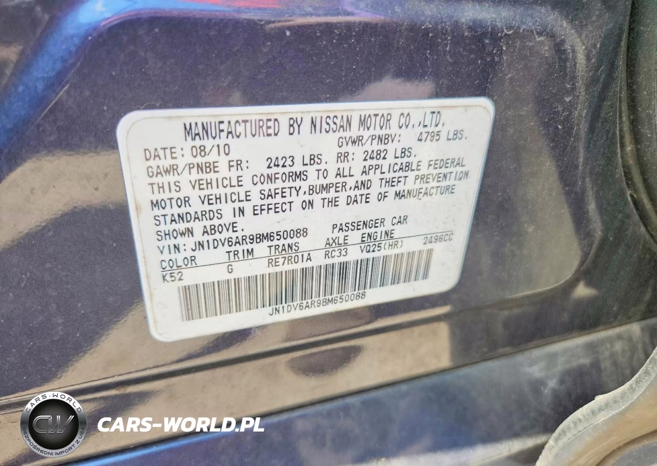 2011 Infiniti G25 Sedan X VIN:JN1DV6AR9BM650088 - 11