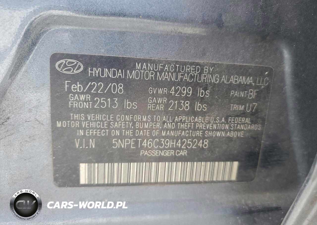 2009 Hyundai Sonata Gls VIN:5NPET46C39H425248 - 12