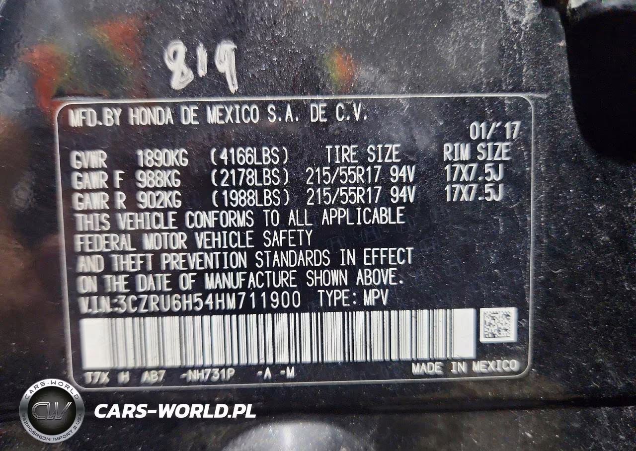 2017 Honda Hr-V Ex VIN:3CZRU6H54HM711900 - 13