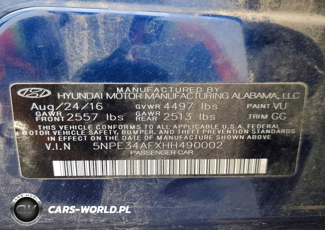 2017 Hyundai Sonata Sport VIN:5NPE34AFXHH490002 - 12