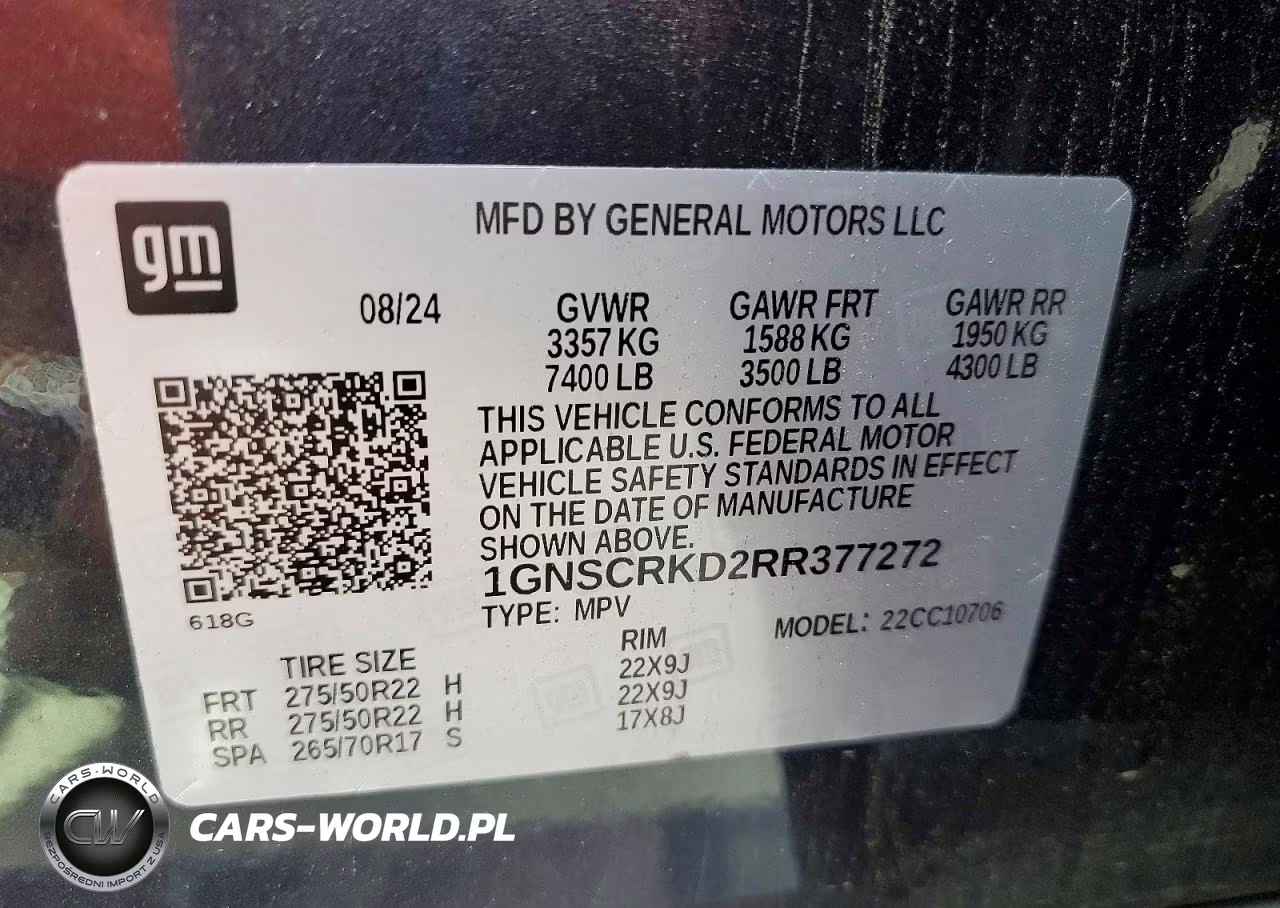 2024 Chevrolet Tahoe C1500 Rst VIN:1GNSCRKD2RR377272 - 13